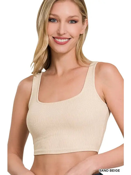 Ribbed Square Neck Brami